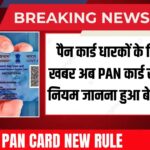 PAN Card New Rule : पैन कार्ड धारकों के लिए बड़ी खबर अब PAN कार्ड से जुड़े नए नियम जानना हुआ बेहद जरूरी